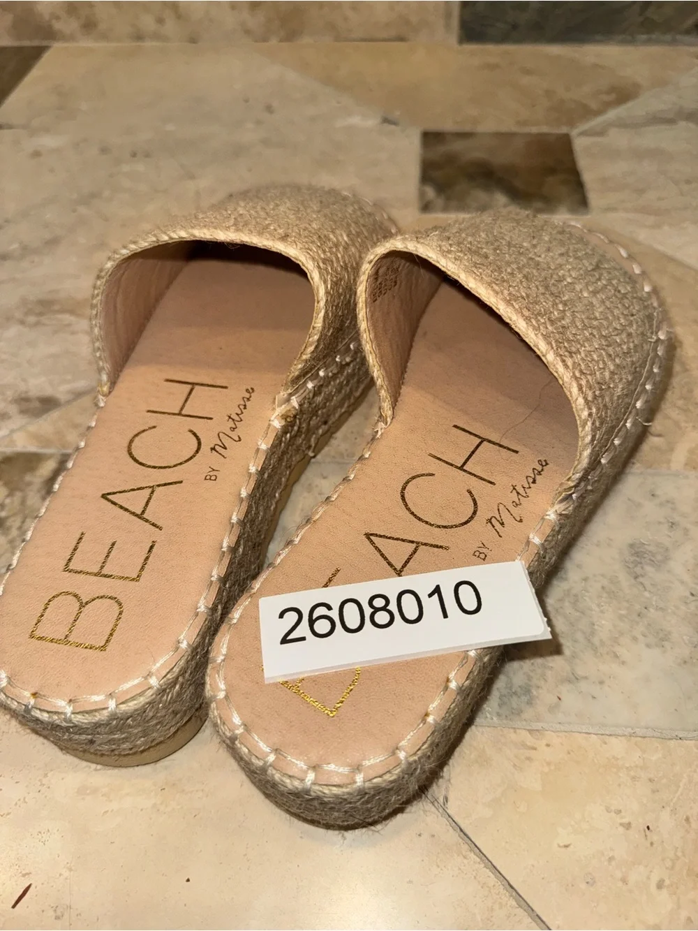 Matisse Beach Jute Espadrille Platform Slide Sandals Tan Size 9 Like New